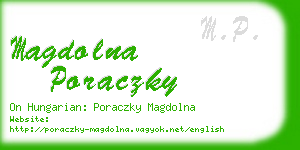 magdolna poraczky business card